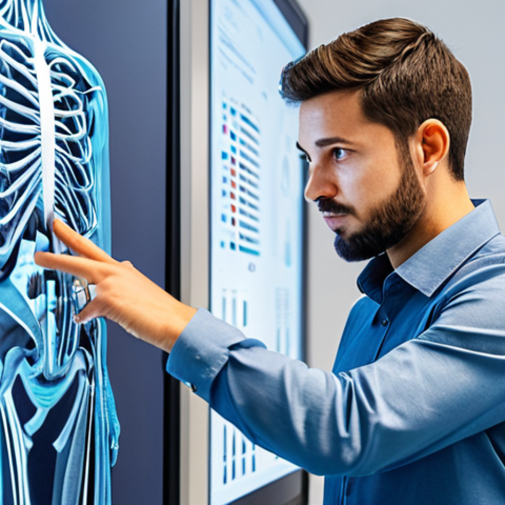 A diverse team of two professional mechanical design engineers, one male and one female, fully clothed in modest business casual attire, collaborating intently in a bright, modern design studio. They are looking at a large, interactive digital display showing intricate 3D mechanical designs and data visualizations. The atmosphere is innovative and forward-thinking. Professional photography, high detail, perfect anatomy, correct proportions, natural pose, well-formed hands, proper finger count, natural body proportions, safe for work, appropriate content, fully clothed, modest, family-friendly.