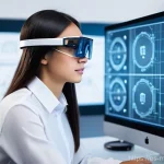 기계설계기사와 현장 설계 검토 사례 - **Prompt 1: Focused Engineer at Work**
    "A young adult female mechanical engineer, with a determi...