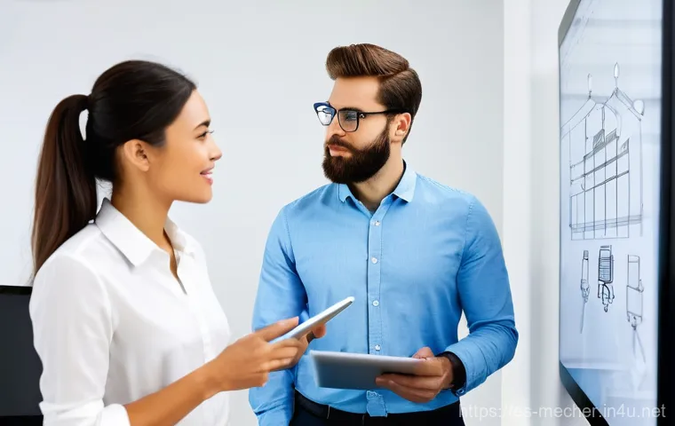 기계설계기사와 현장 설계 검토 사례 - **Prompt 1: Focused Engineer at Work**
    "A young adult female mechanical engineer, with a determi...