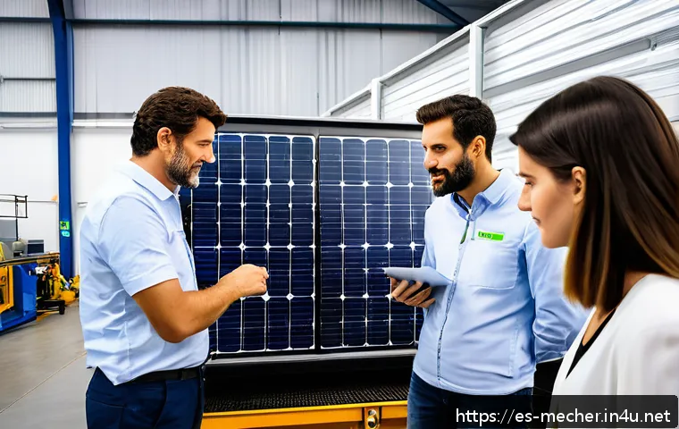 기계설계기사와 친환경 설계 기술 - A modern industrial workshop scene in Spain showcasing sustainable mechanical design: engineers wear...