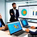 Home 19 기계설계기사와 CAE 시뮬레이션 활용법 - A modern engineering office environment showing a diverse multidisciplinary team of engineers and de...